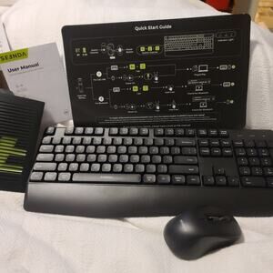 Seenda Bluetooth Keyboard Mouse Set, Wireless USB/BT Multi-Device, Ergonomic,...